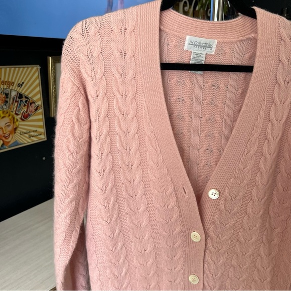 Pink Cable Knit Cardigan Petite Small - Picture 2 of 9